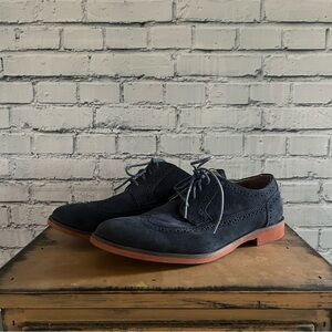 Stacy Adams Blue Oxford Derbys with Brogue Detailing‎